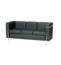 aluguel sofas le corbusier lc3 3 lugares preto - móveis para festas brasília